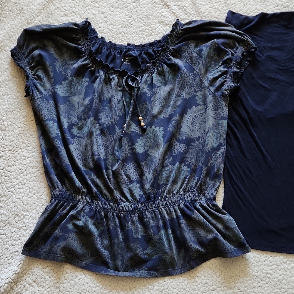 Croft & Barrow Pheasant Blouse & Dante Milan Navy Blue Blouse BUNDLE Sz 1X/XL - Picture 3 of 16